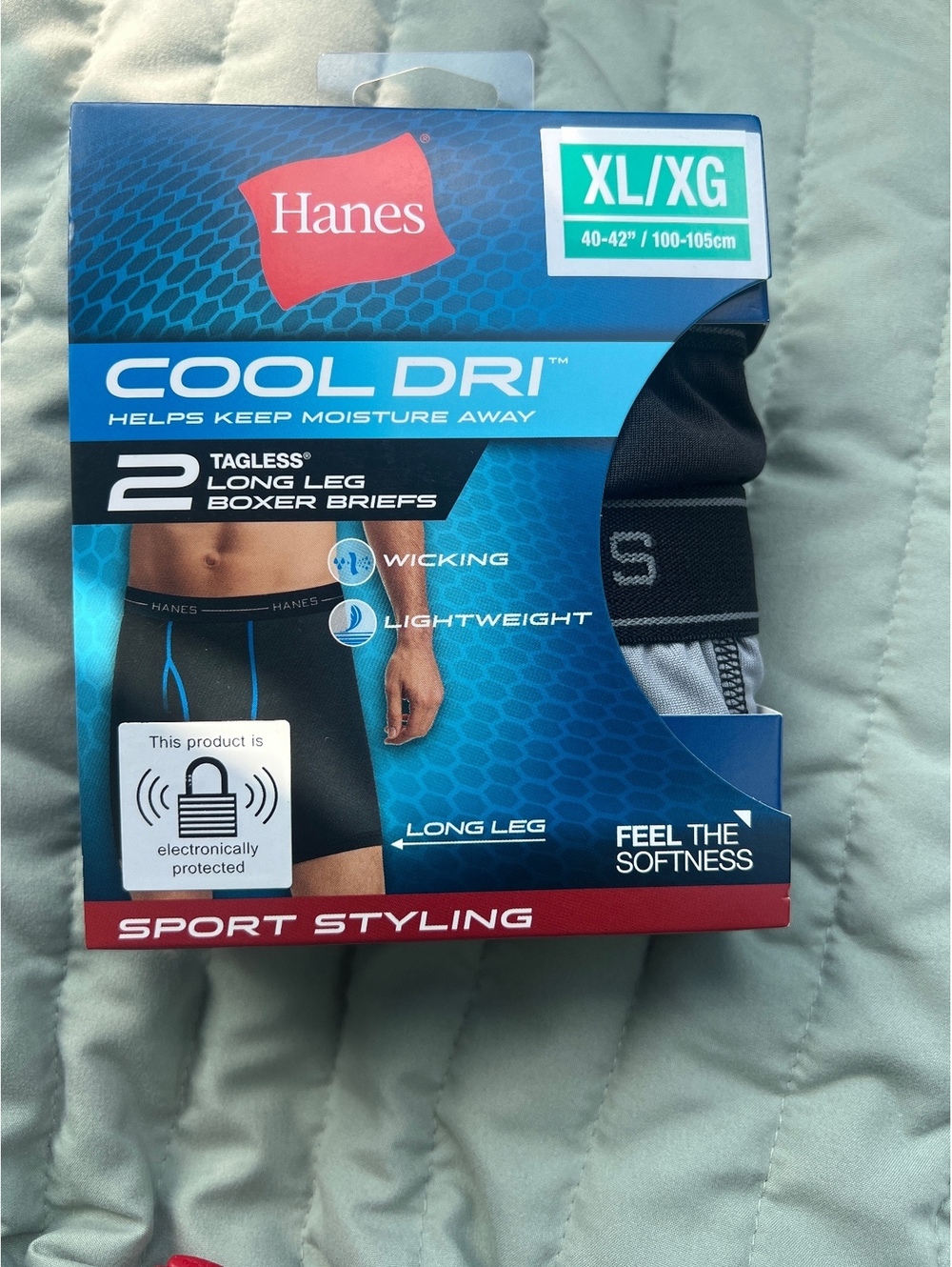 Hanes Cool Dri Tagless Long Leg Boxer Briefs XL 2 Pack
